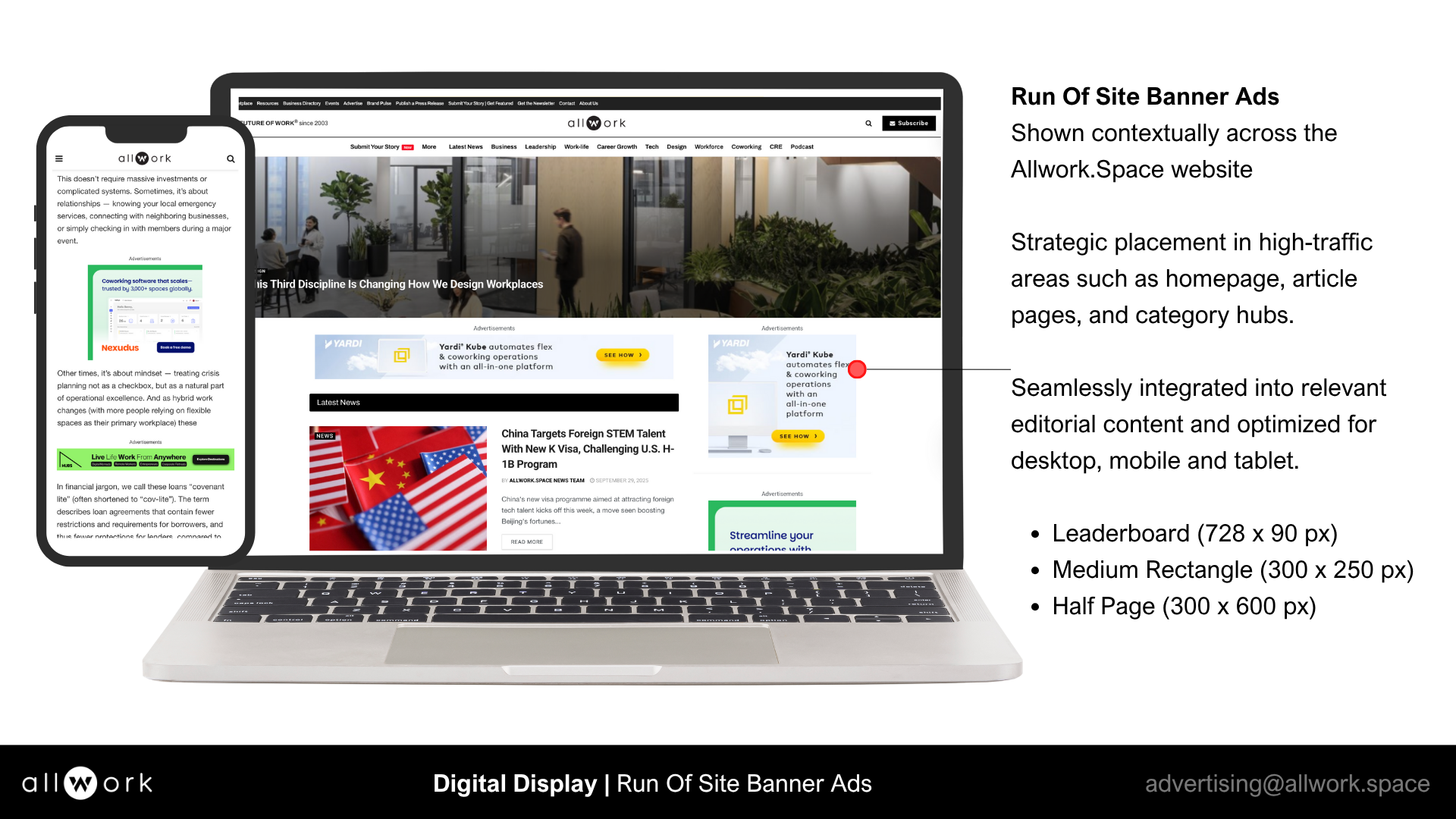 Product Allwork.Space - Digital Display - Run of Site Banner Ads